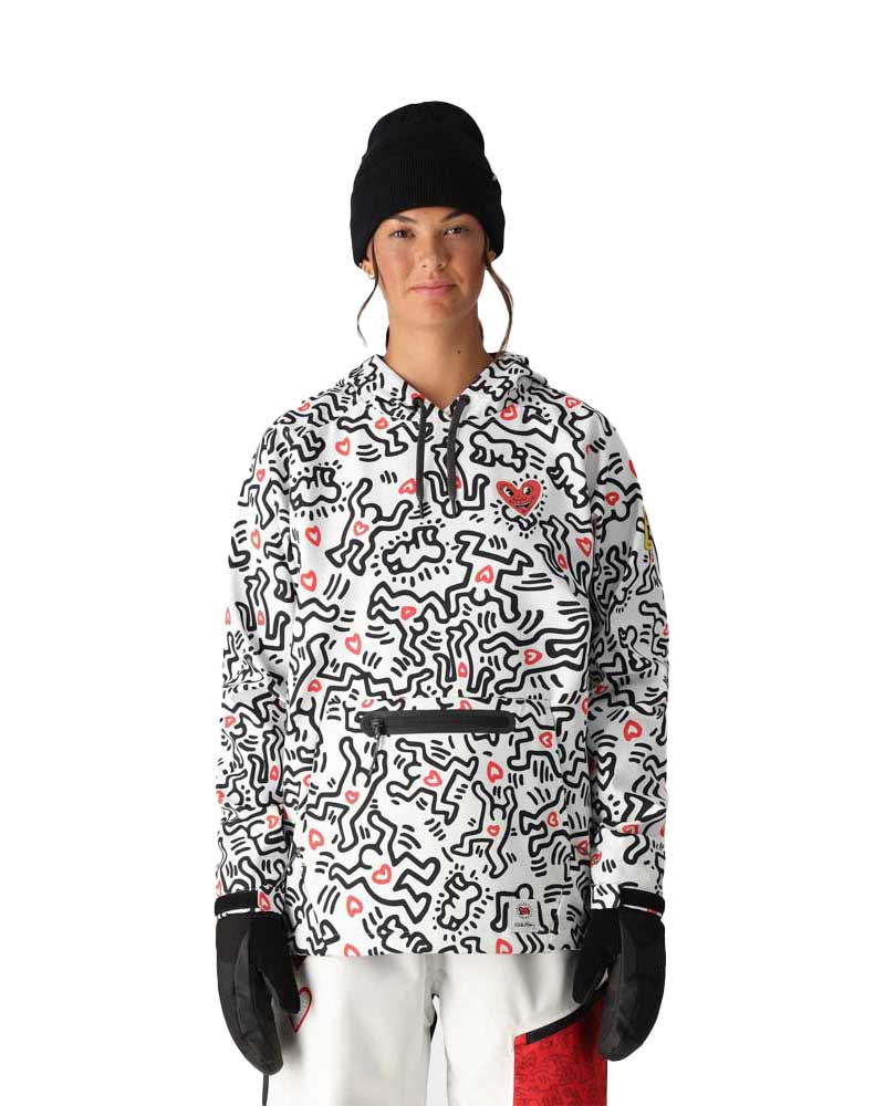 686 X Keith Haring Waterproof Pullover Hoody White Γυναικείο Midlayer