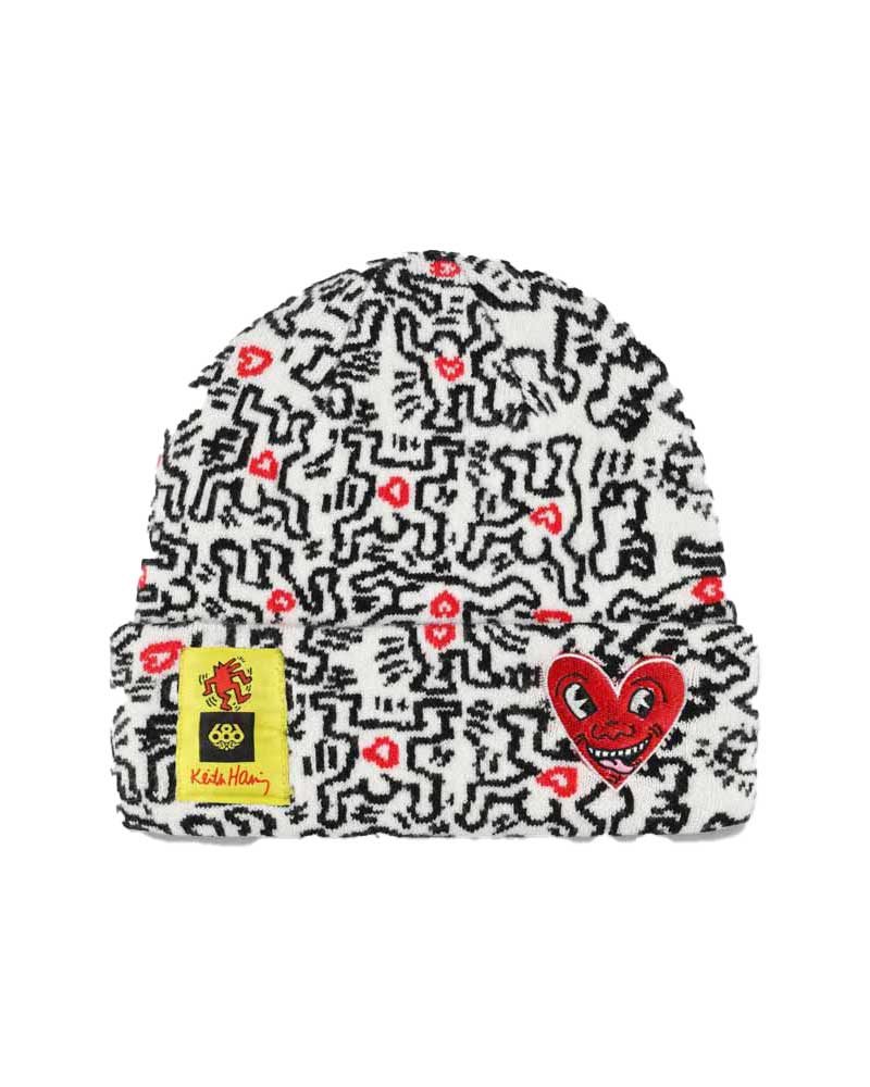 686 X Keith Haring Beanie Keith Haring White Σκουφάκι