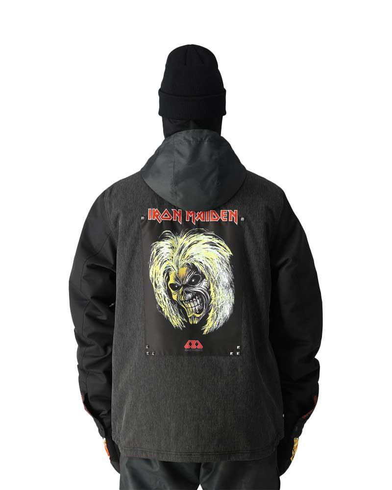 686 X Iron Maiden Insulated Battle Jacket Iron Maiden Black Denim Ανδρικό Μπουφάν Snowboard