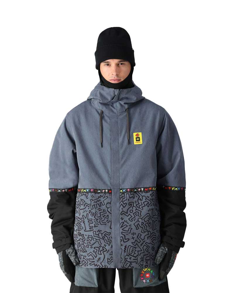 686 X Keith Haring Foundation Insulated Jacket Denim Colorblock Ανδρικό Μπουφάν Snowboard