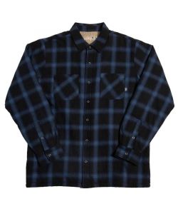 Girl Sherpa Lined Flannel Black Blue