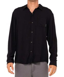 Rusty Razor Ls Rayon Shirt Black Men's Shirt