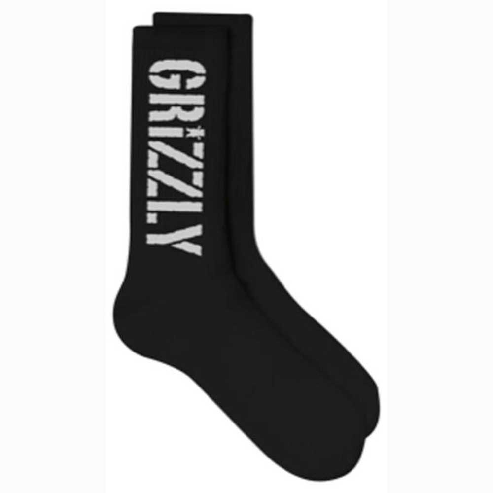 Grizzly Stamp Black Socks