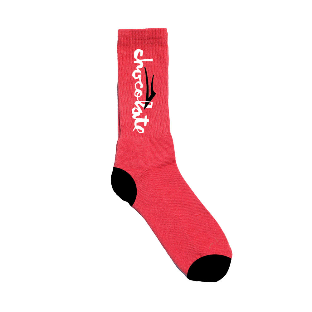 Lakai X Chocolate Chunk Logo Red Socks