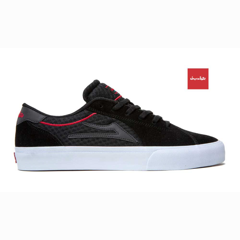 Lakai X Chocolate Flaco II Black Red Suede Men's Shoes