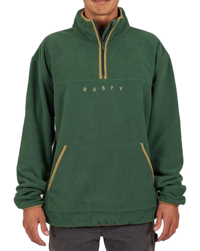 Rusty Old School 1/4 Zip Army Men's Fleece