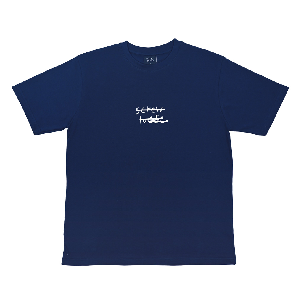 Screw Loose Logo T-Shirt Navy Blue Men's T-Shirt